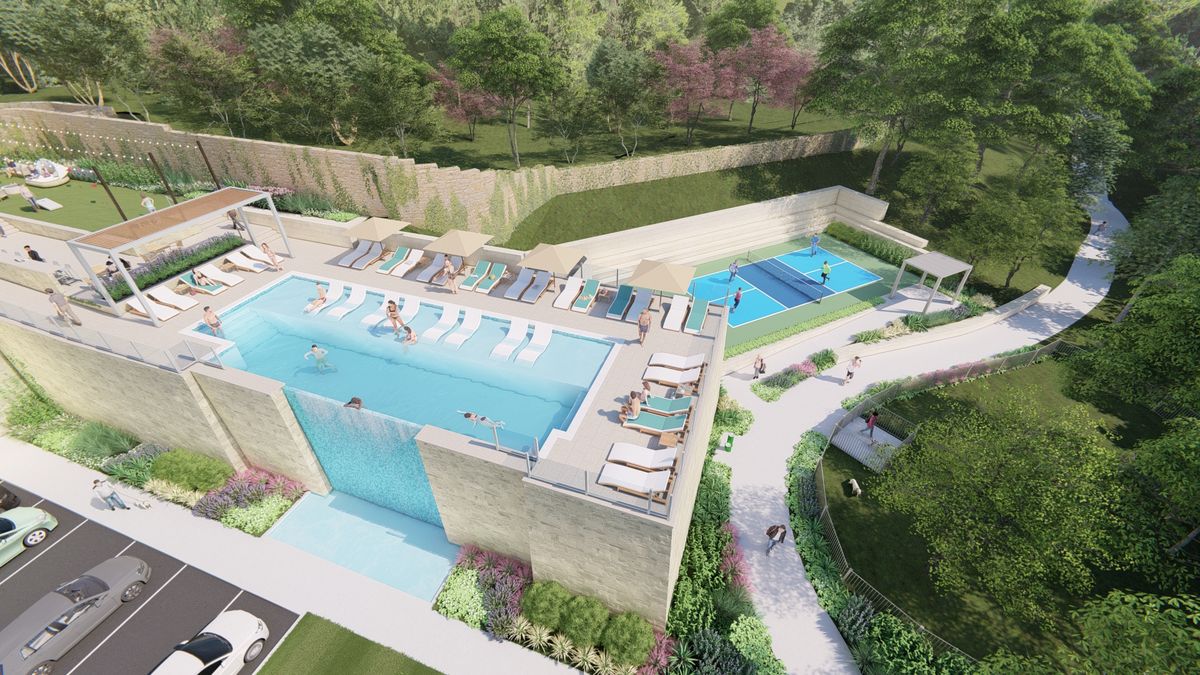 The Gabriel,Pool & Amenity Deck Rendering