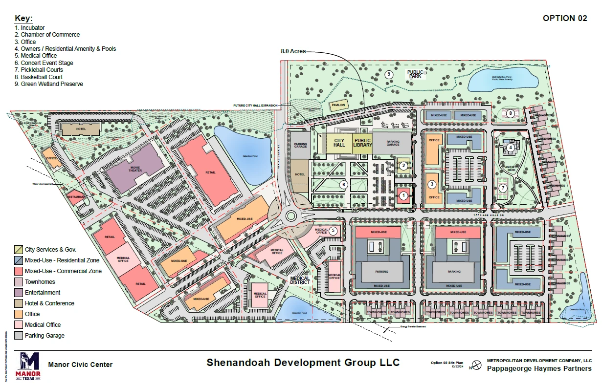 Manor Civic Center,Option 02 Site Plan