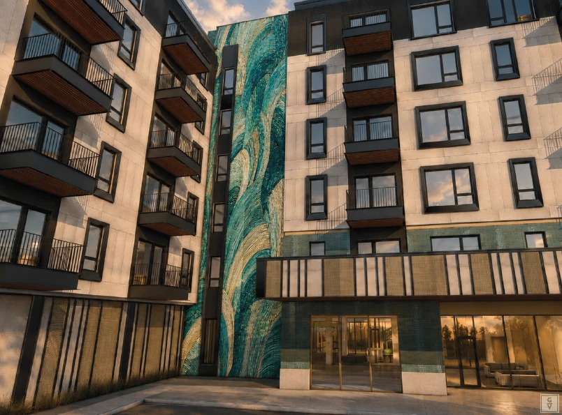 Klein Residences - Mural Facade Rendering